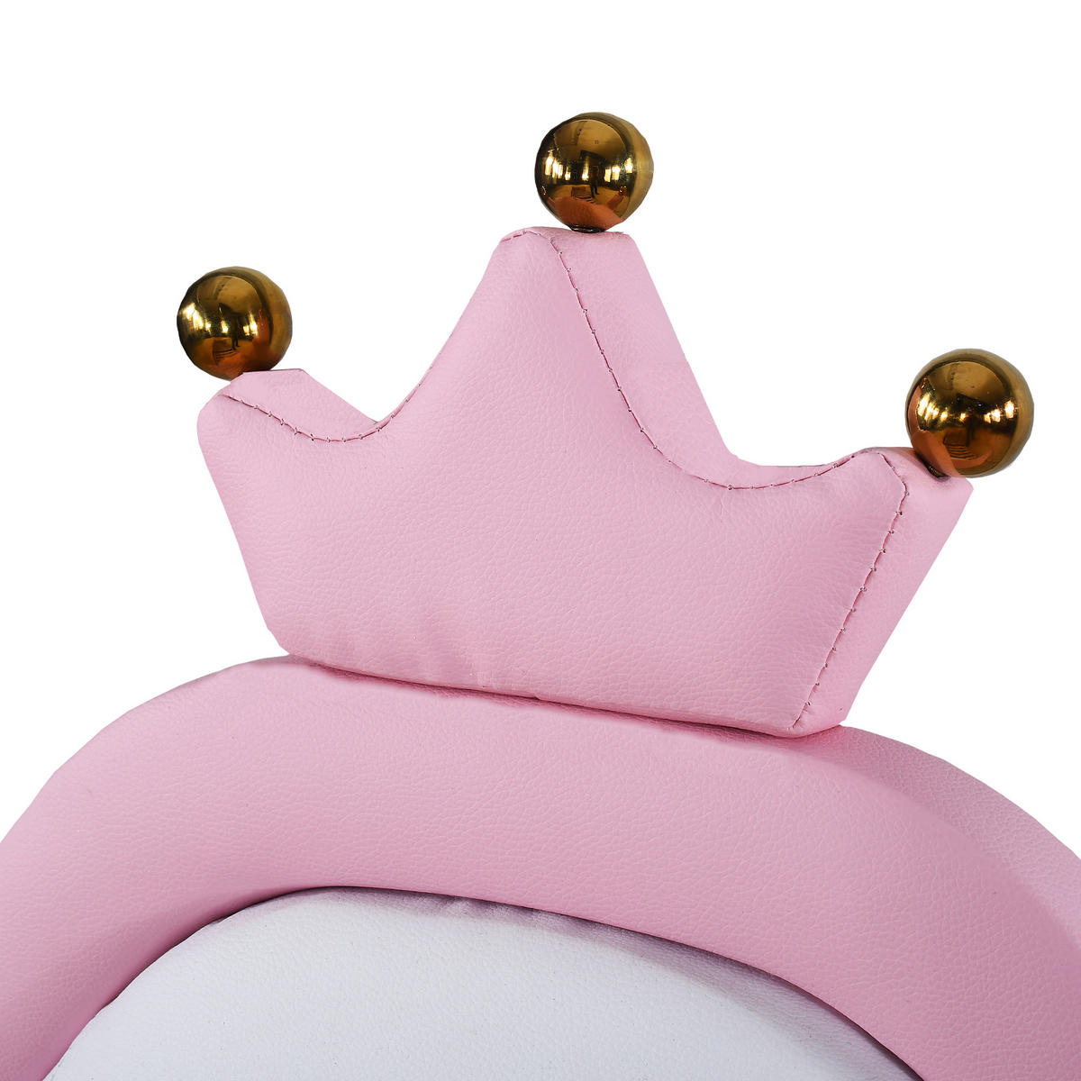 POLSTERBETT 90/200 cm Rosa mit Kronenleiste und kindlichem Design aus Kunstleder - Rosa, Textil (90/200cm) - OKWISH