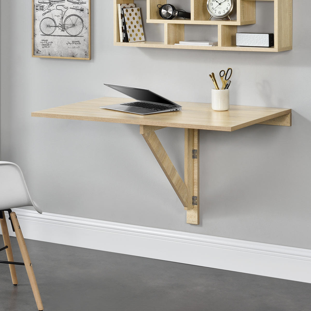 WANDKLAPPTISCH - Sonoma Eiche, Holzwerkstoff (100/58/60cm) - [en.casa]