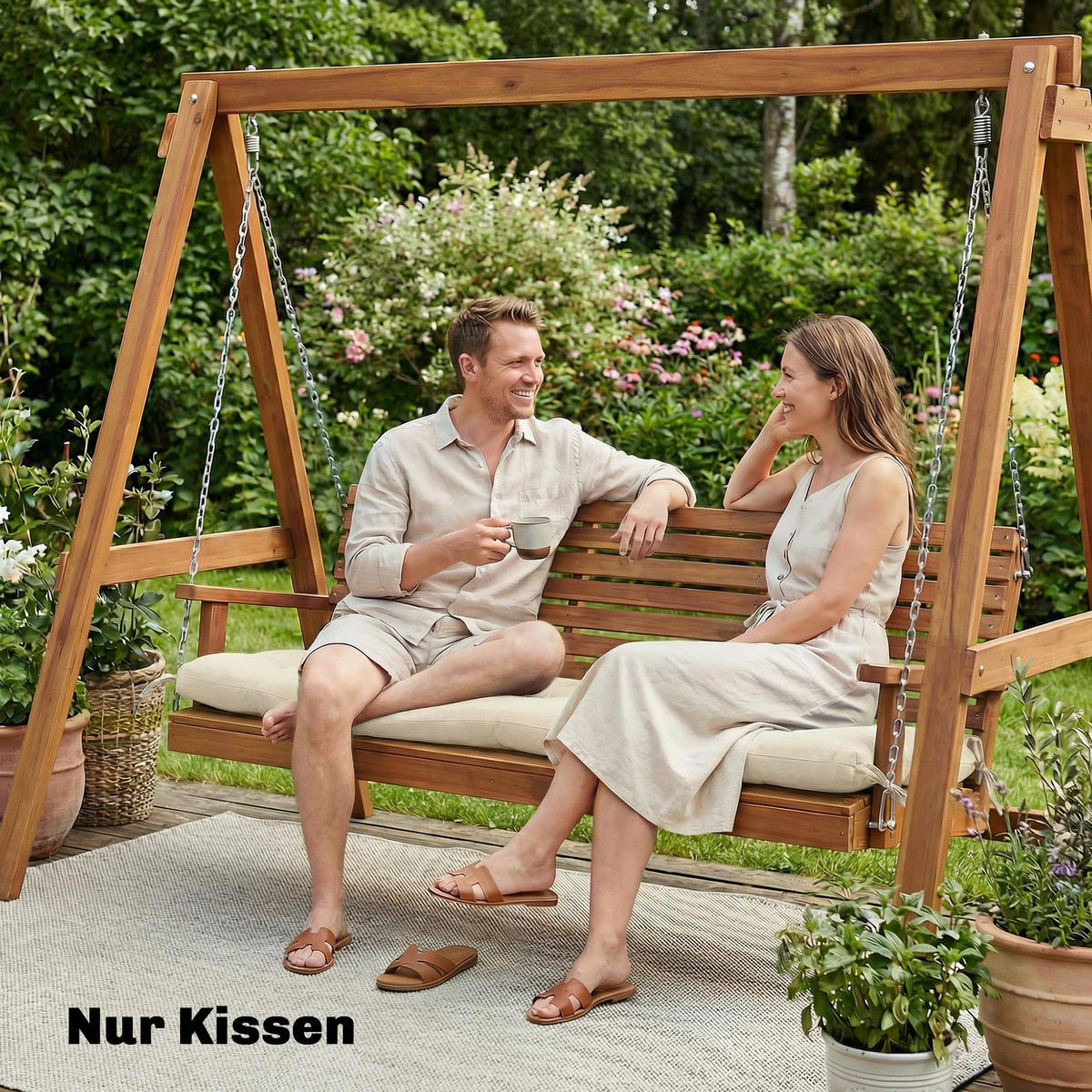 LOUNGEKISSEN DE-09929 abnehmbar mit Befestigungsbändern Beige - Beige, Textil (65/13/198cm) - ComfortXL