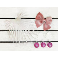 CHRISTBAUMKUGEL-SET 26 Stück in Box PINK TOP für Weihnachtsbäume bis 100 cm - Weiß/Rosa, Kunststoff/Textil (20/12/30cm) - LAALU