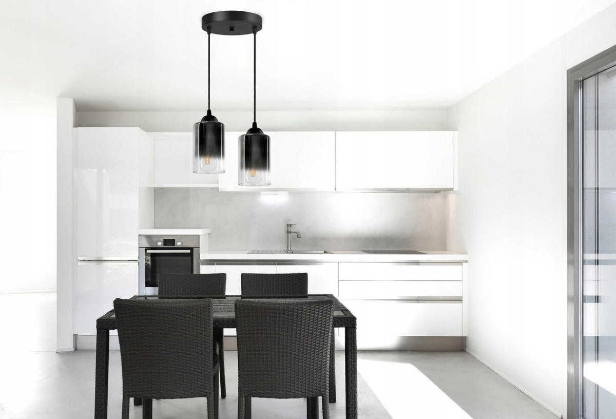 PENDELLEUCHTE GRAF - Transparent/Anthrazit, Glas/Metall (30/30/80cm) - kiki design