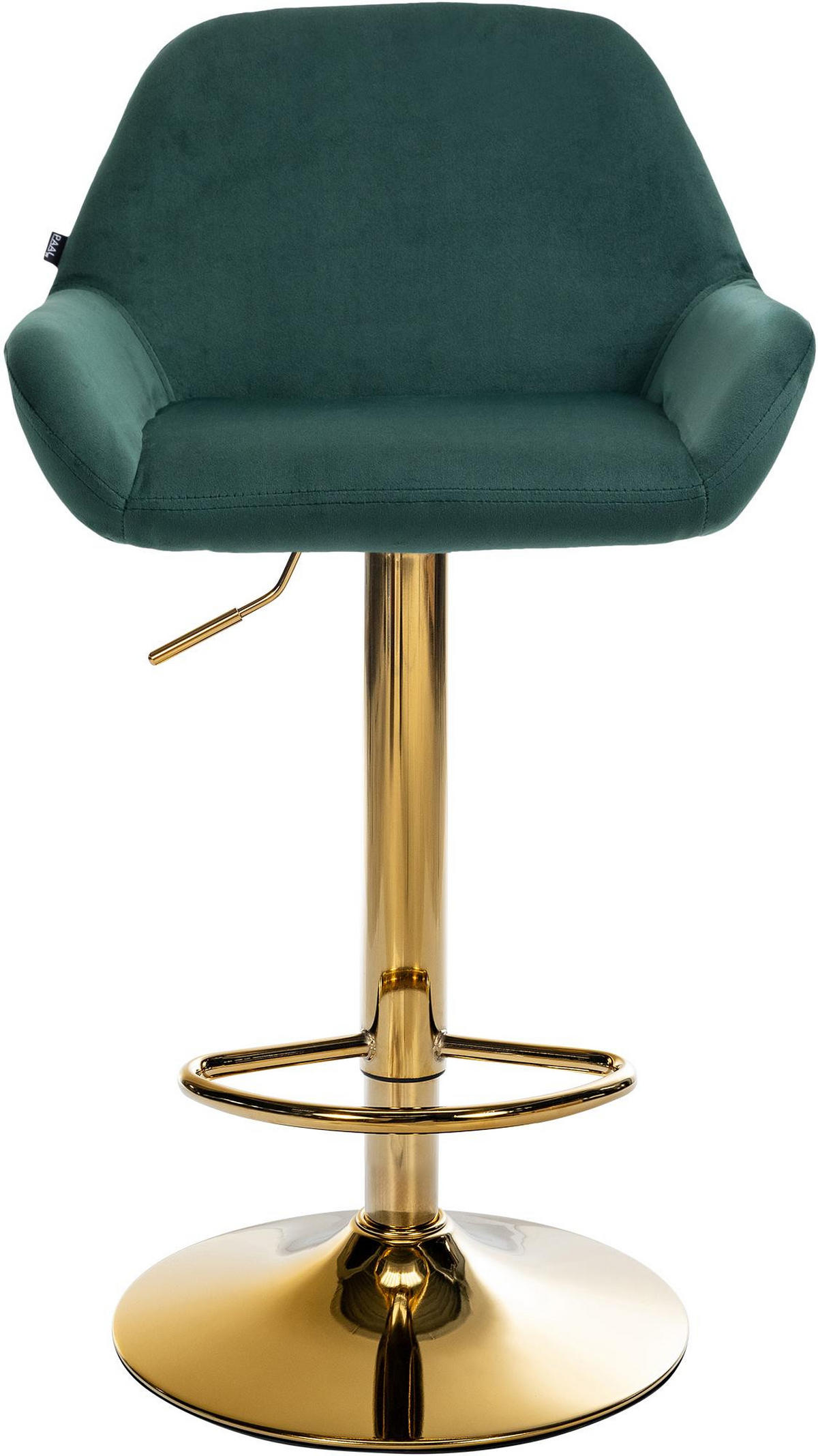BARHOCKER Samt dunkelgrün - Dunkelgrün/Goldfarben, Textil/Metall (51/89/52cm) - CLP