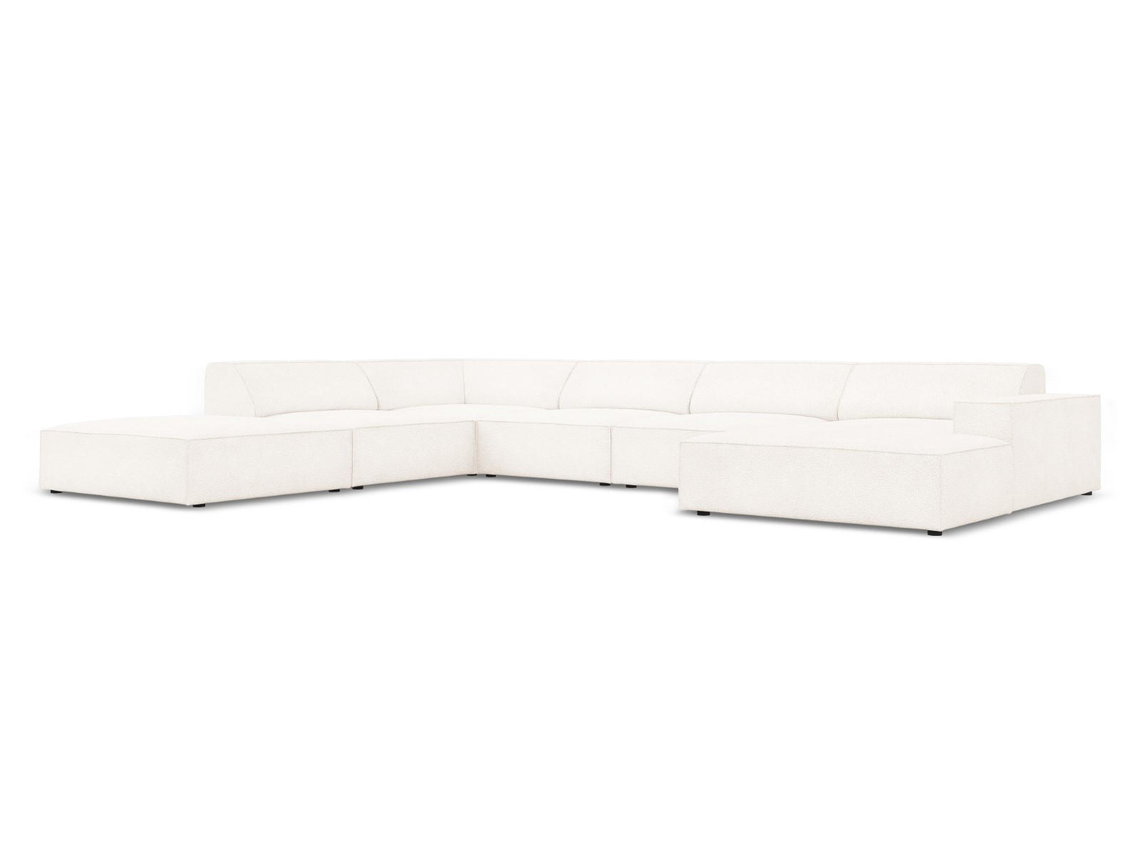 PANORAMASOFA links Jodie aus Boucle beige 7 Sitzplätze - Beige, Textil (262/70/364cm) - Micadoni