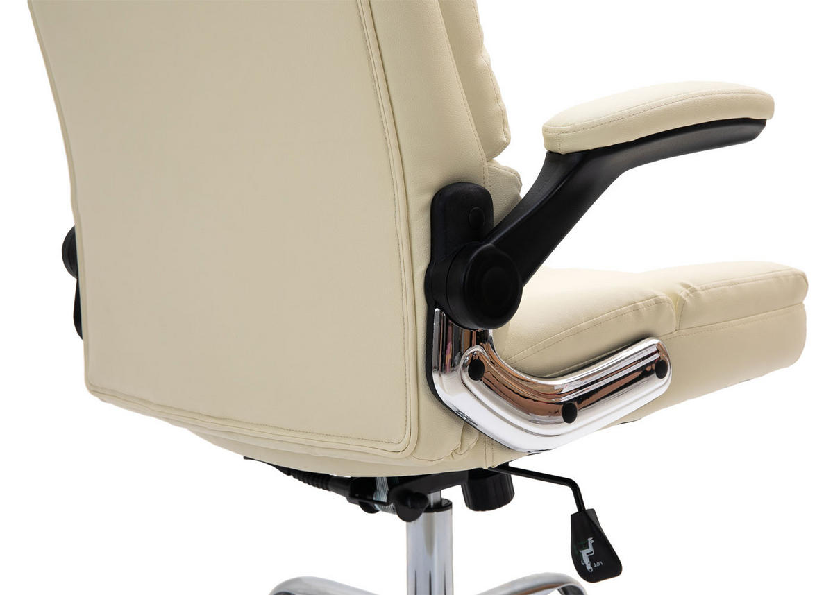 DREHSTUHL HxBxT 120x73x72cm Sitzhöhe 50cm höhenverstellbar Kunstleder Creme - Creme, Kunststoff (73/120/72cm) - PROREGAL