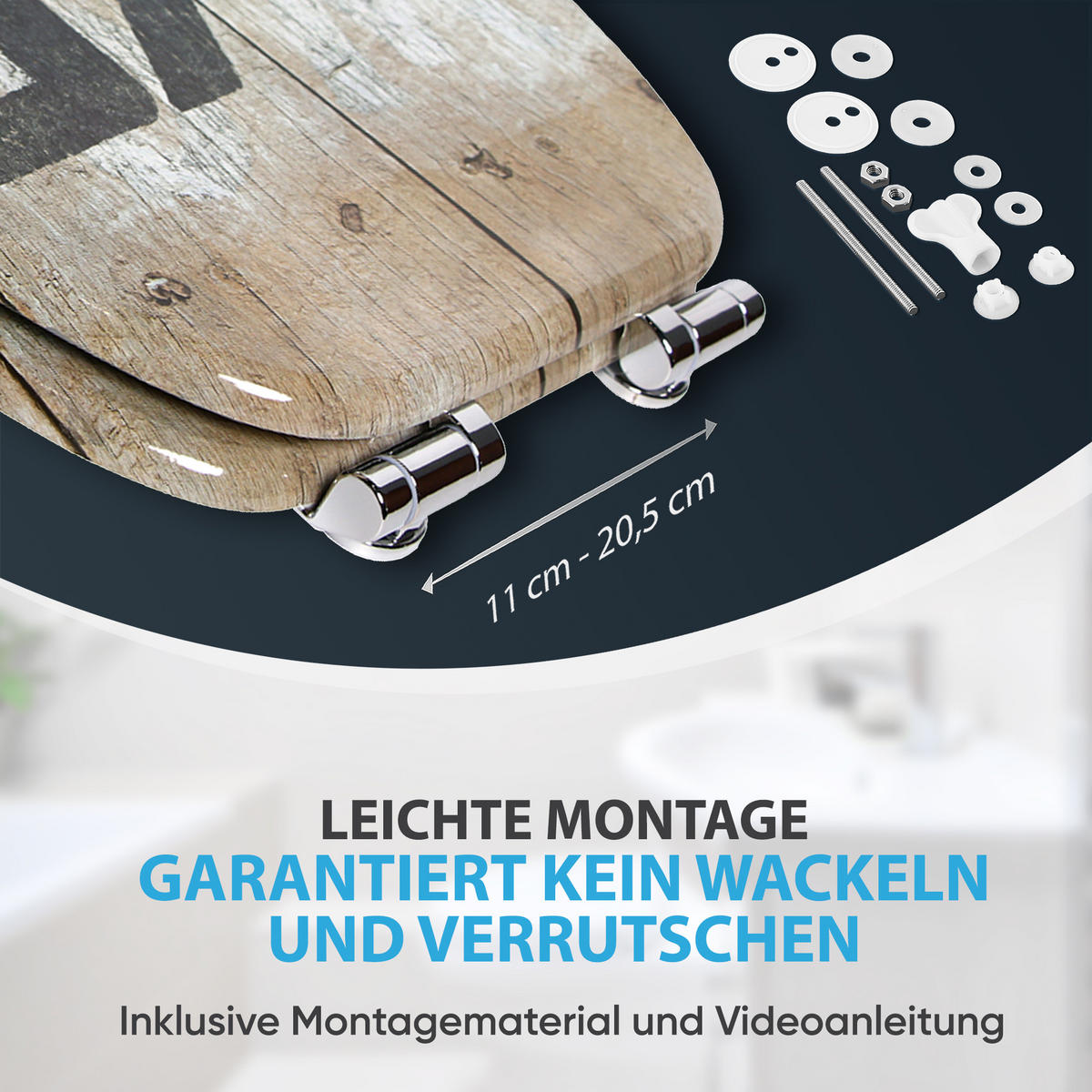 WC-SITZ mit Absenkautomatik Old Style - Braun, Holzwerkstoff (38/6/47cm) - Sanilo