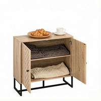 SIDEBOARD DE-38083 80/29,5/80 cm mit verstellbaren Regalen Naturholz - Naturfarben, Holzwerkstoff (80/80/29.5cm) - ComfortXL