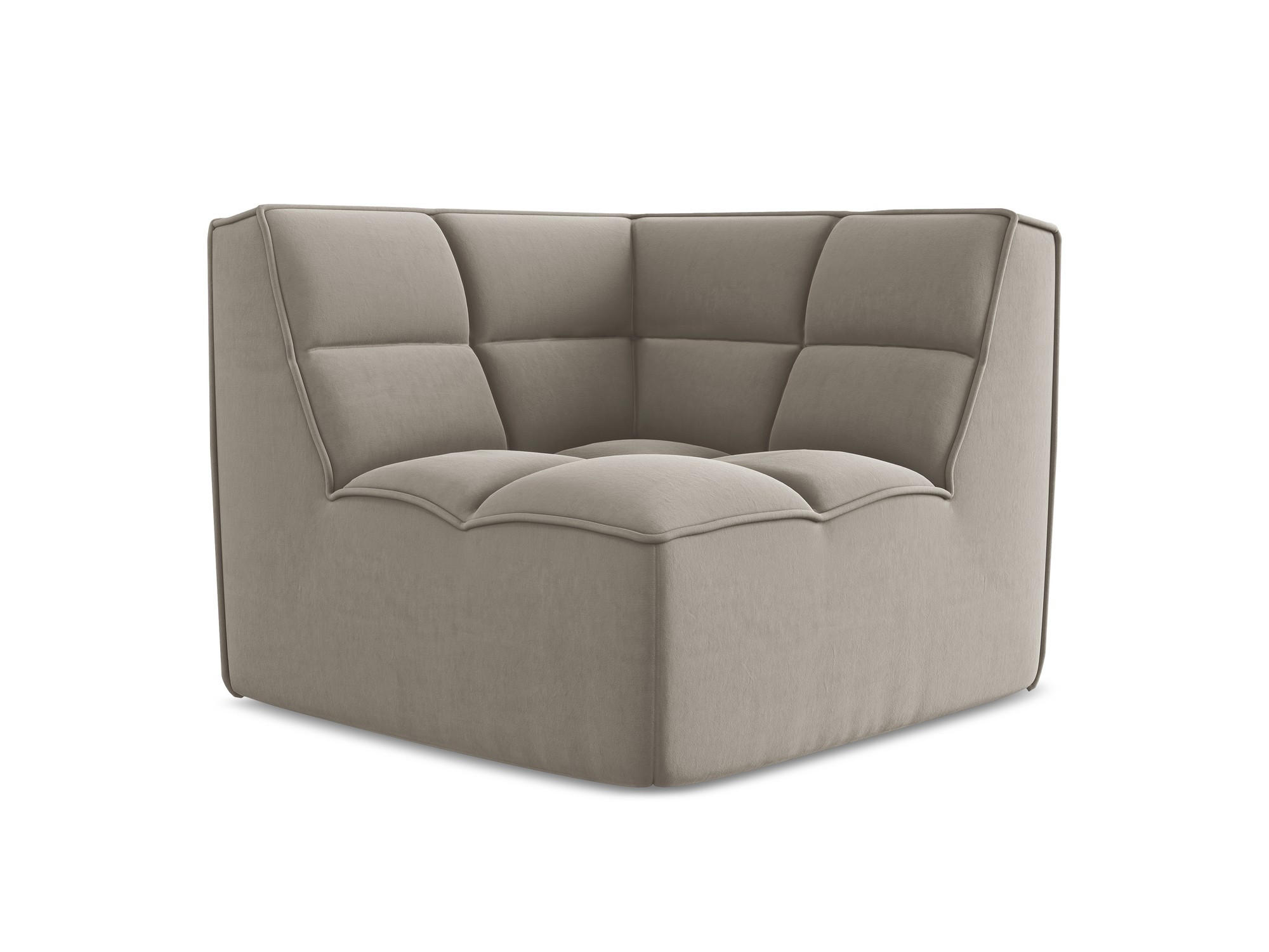 SOFAELEMENT Samt Stoff Grau - Taupe/Schwarz, Kunststoff/Textil (98/75/98cm) - Makamii