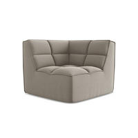 SOFAELEMENT Samt Stoff Grau - Taupe/Schwarz, Kunststoff/Textil (98/75/98cm) - Makamii