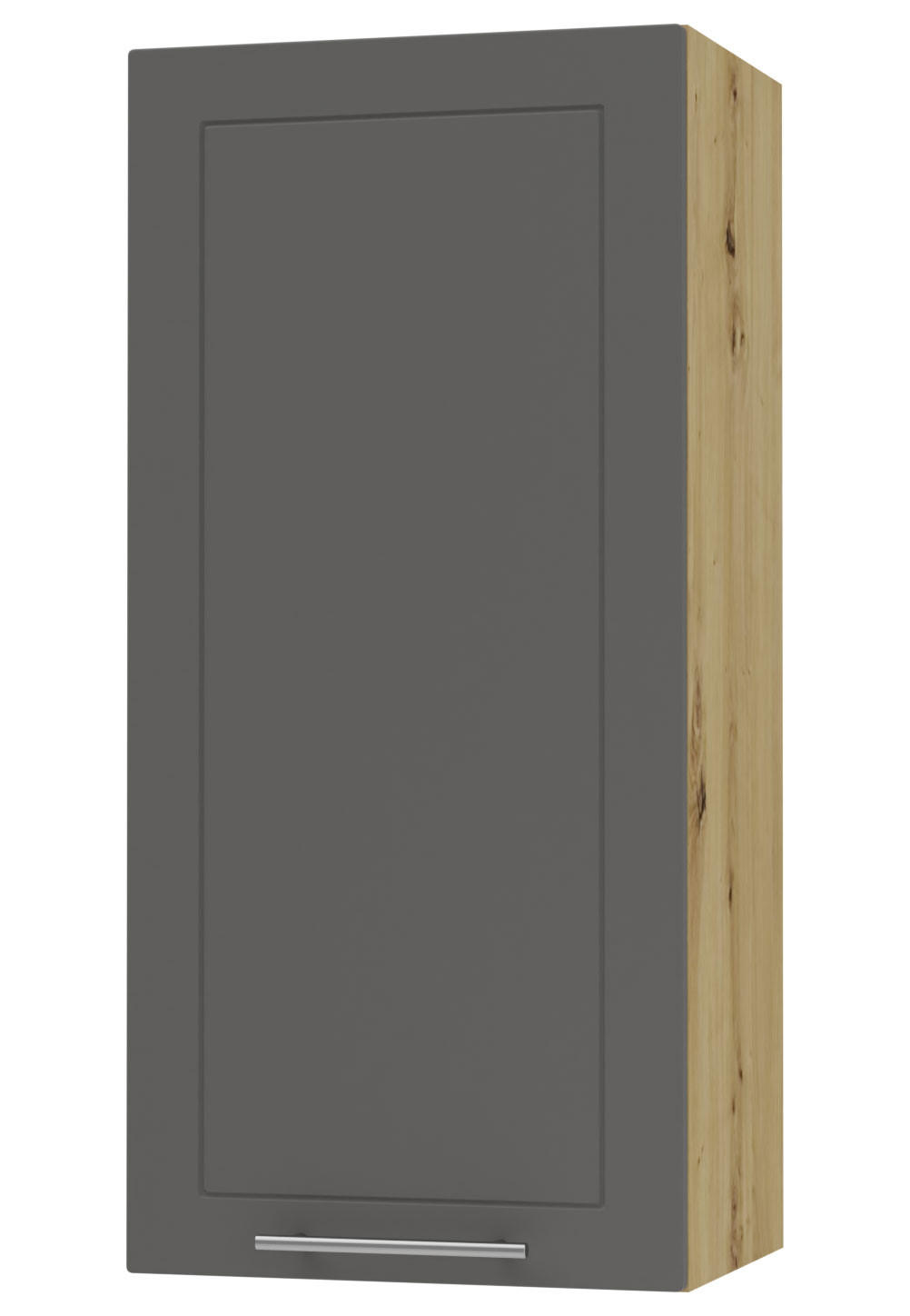 KÜCHENHÄNGESCHRANK Kvantum W4/45 Graphit Matt / Eiche Artisan Matt 45 / 32,5 / 96cm - Graphitfarben/Eiche Artisan, Holz/Holzwerkstoff (45/96/32.5cm) - Feldmann-Wohnen