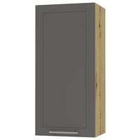 KÜCHENHÄNGESCHRANK Kvantum W4/45 Graphit Matt / Eiche Artisan Matt 45 / 32,5 / 96cm - Graphitfarben/Eiche Artisan, Holz/Holzwerkstoff (45/96/32.5cm) - Feldmann-Wohnen
