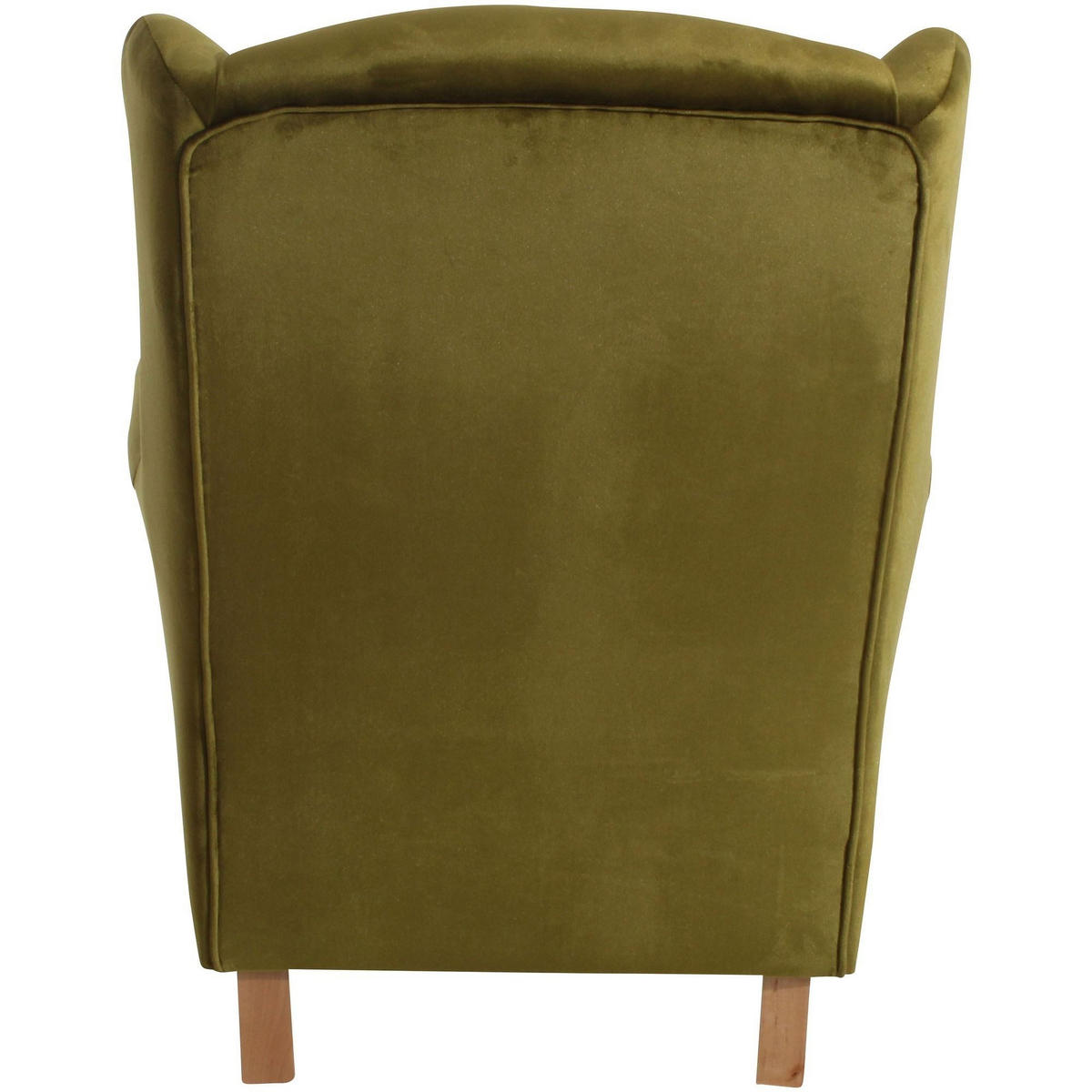 OHRENSESSEL Karlen Bezug Samtvelours Buche natur / oliv - Buchefarben/Olivgrün, Kunststoff (86/103/77cm) - 58aufmkessel