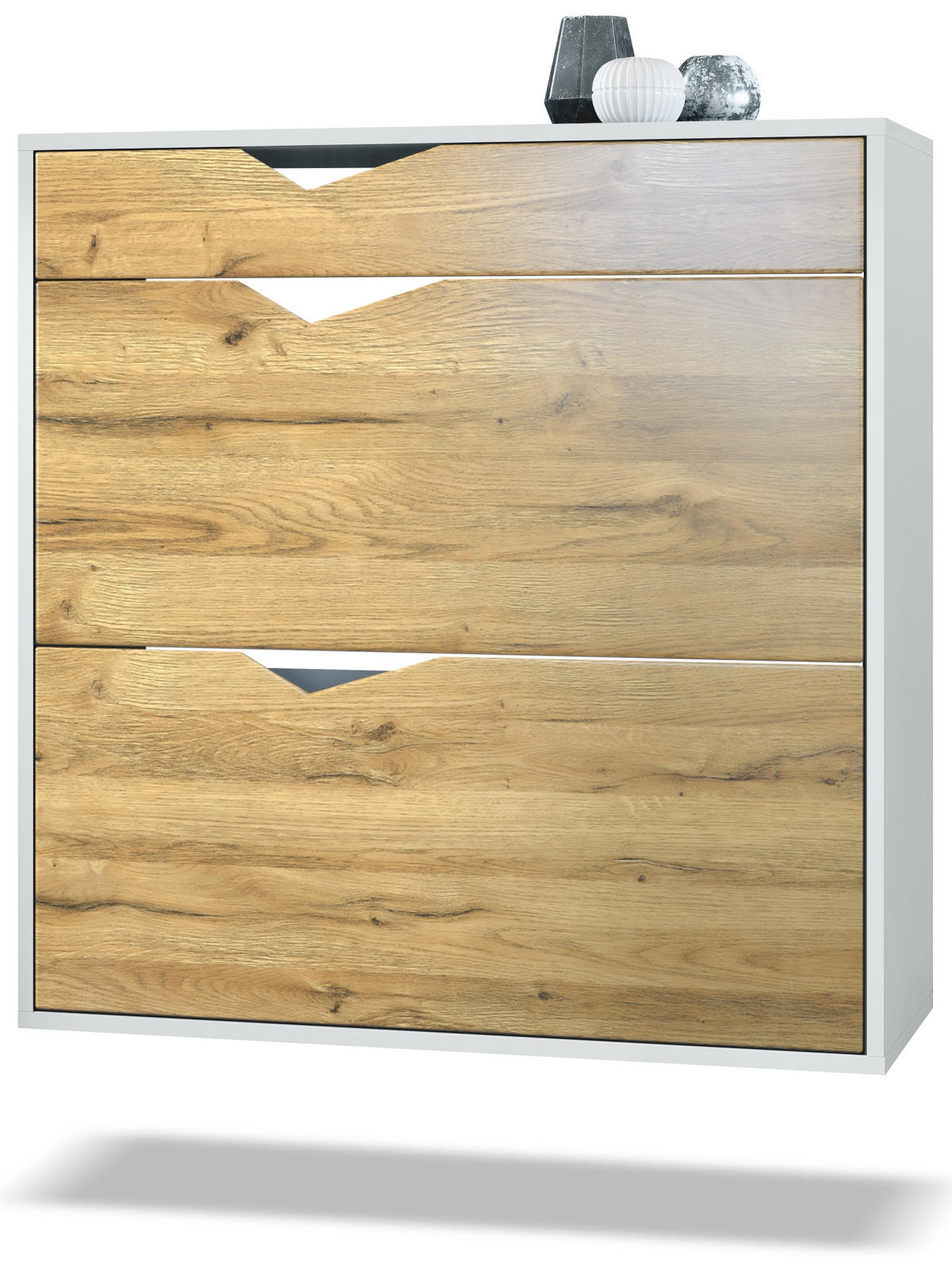 SCHUHSCHRANK Kolmio Fronten in Eiche Natur - Eichefarben, Holzwerkstoff (190/185/33cm) - Vladon