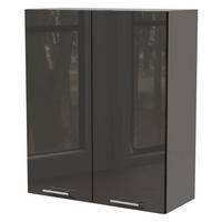 KÜCHENHÄNGESCHRANK Essen W4/80 Graphit Hochglanz / Grau Matt 80 / 32,5 / 96cm - Graphitfarben/Grau, Holz/Holzwerkstoff (80/96/32.5cm) - Feldmann-Wohnen