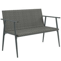 GARTENBANK 2-Sitzer DE-13690 mit Armlehnen & verstellbaren Füßen Grau - Grau, Metall (110/78/58cm) - ComfortXL