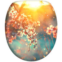 WC-SITZ mit Absenkautomatik Kirschblüte - Orange, Holzwerkstoff (38/6/47cm) - Sanilo