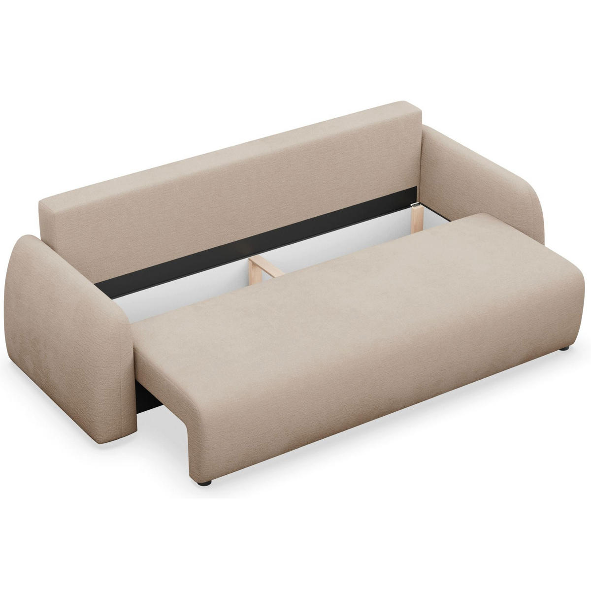 3-SITZER SOFA Nubelle Beige Chenille-Bezug, wasserabweisend - Beige/Schwarz, Kunststoff/Textil (244/85/93cm) - Selsey