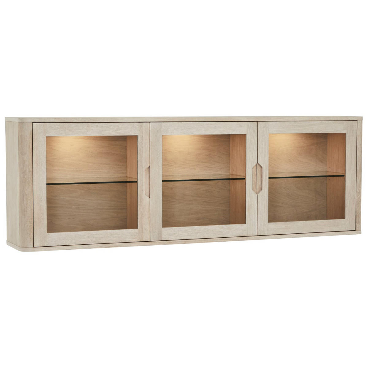 VITRINE Eiche massiv - Eichefarben, Holz (180/60/34cm) - Furnhouse