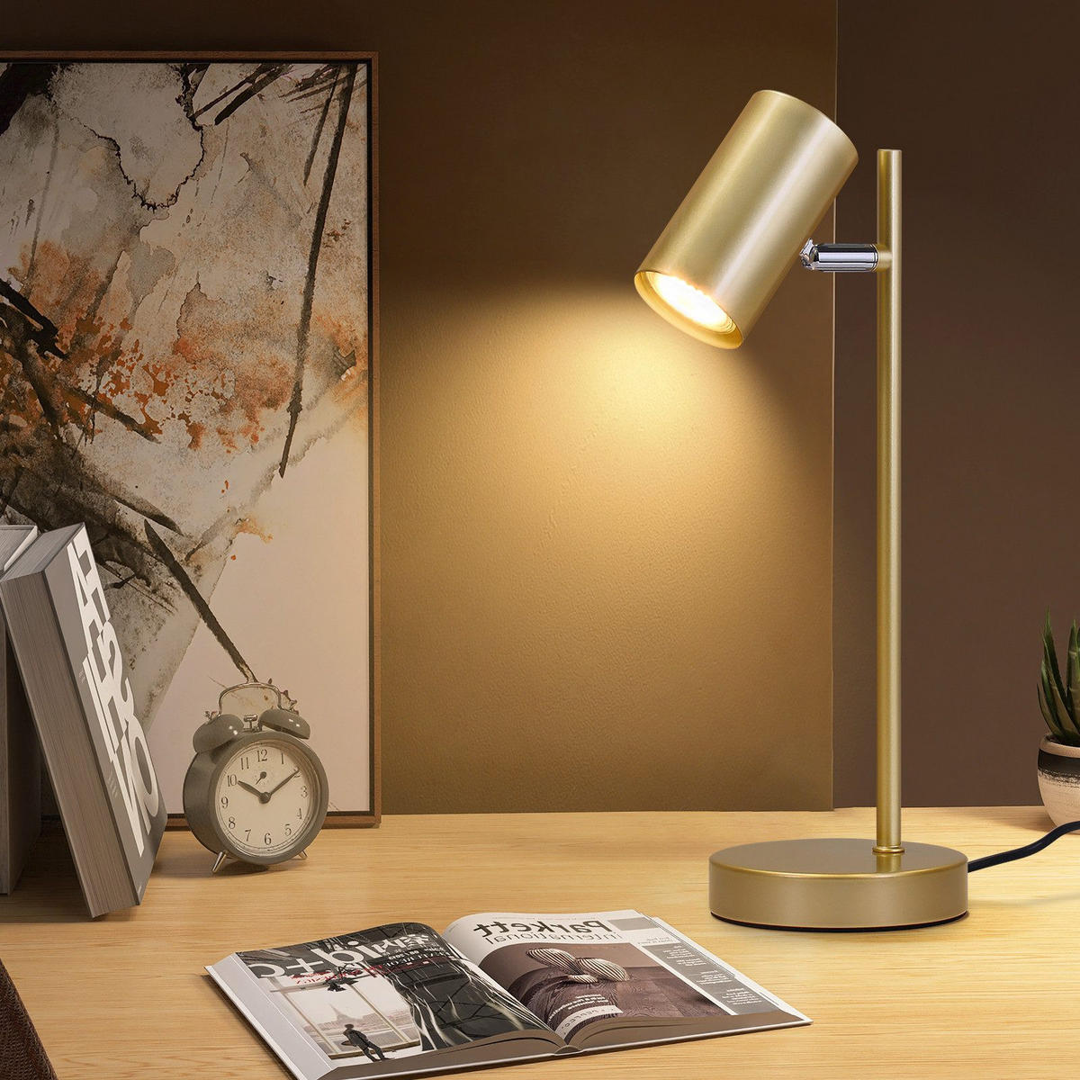 TISCHLAMPE Kian 13/12/35 cm - Goldfarben, Metall (13/12/35cm) - ZMH