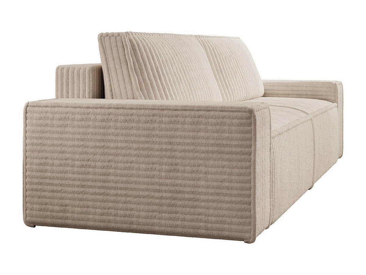 SOFA - 3 Personen - samt - beige Amelia - Beige, Kunststoff/Textil (230/85/95cm) - Vente-Unique