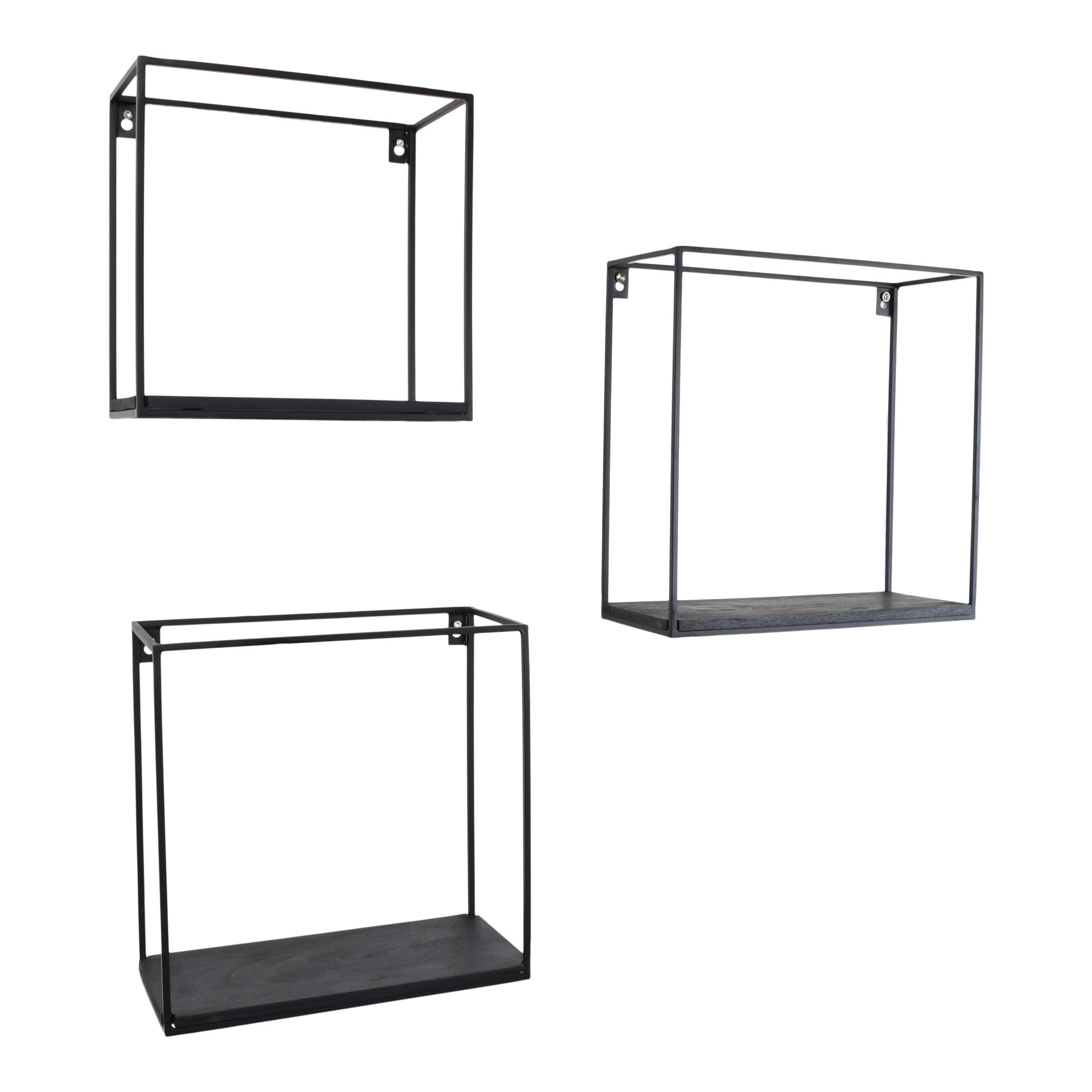WANDREGAL Wally Schwarz 3er-set - Schwarz, Metall (60/70/15cm) - LOFT42