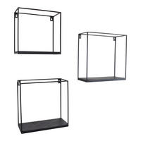 WANDREGAL Wally Schwarz 3er-set - Schwarz, Metall (60/70/15cm) - LOFT42
