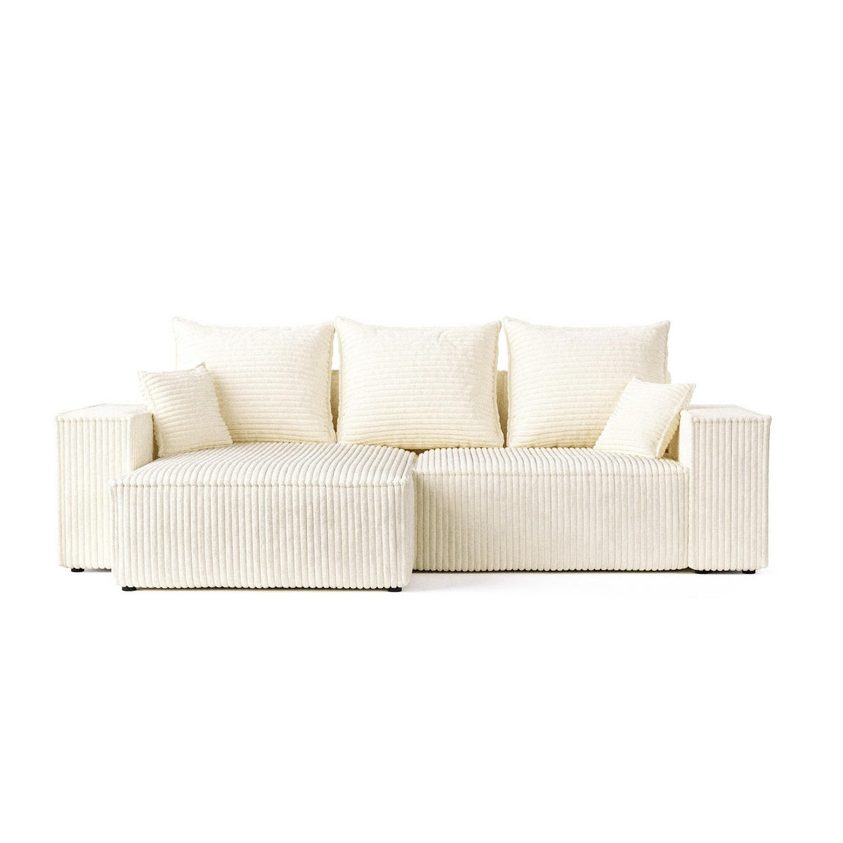 ROHOVÁ SEDAČKA SENSO, textil, Krémová - černá/krémová, dřevo/kompozitní dřevo (255/148cm) - AltaBeds