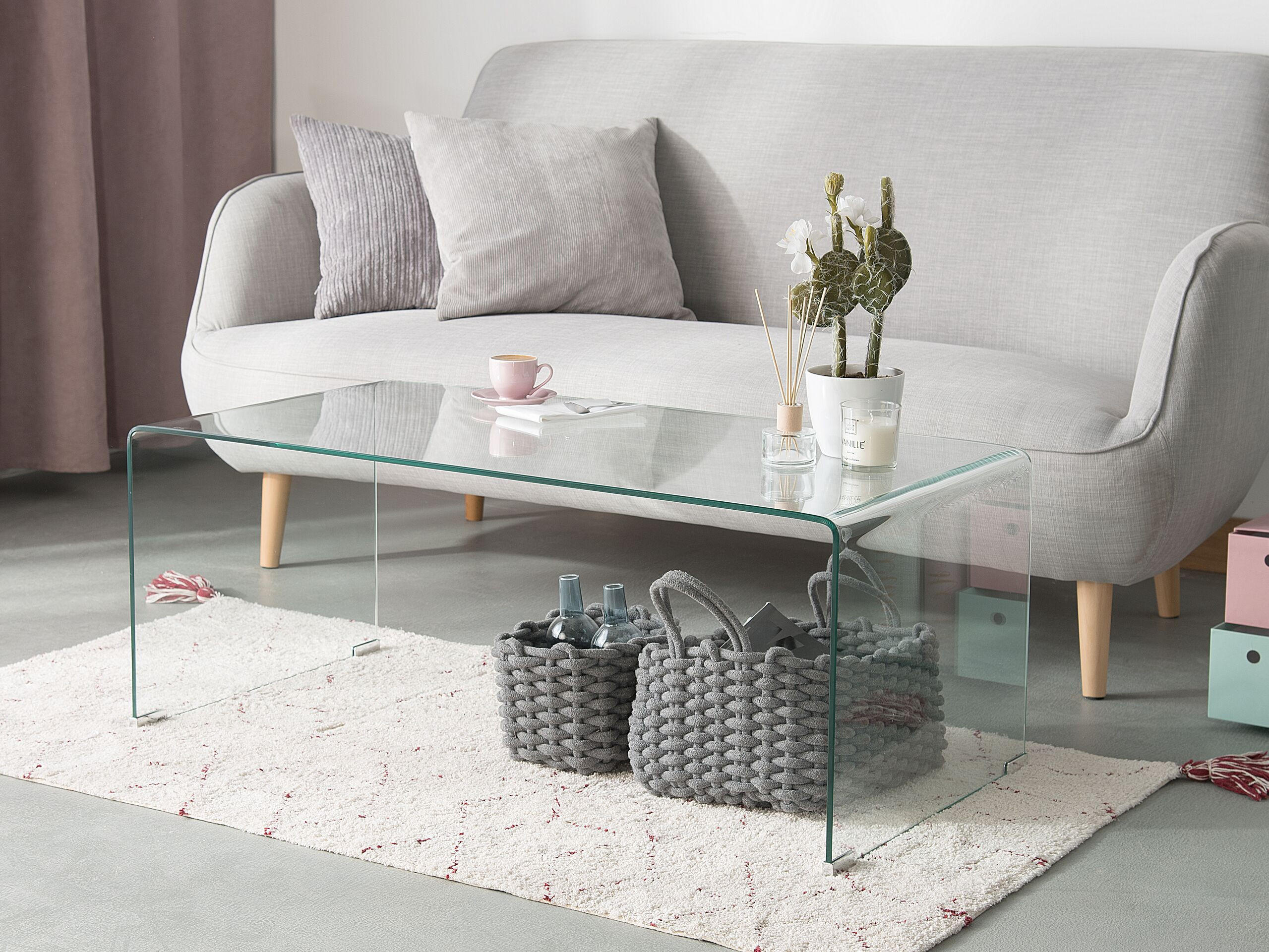 COUCHTISCH Glas transparent 100/50/40 cm Kendall - Transparent, Glas (50/100/40cm) - Beliani