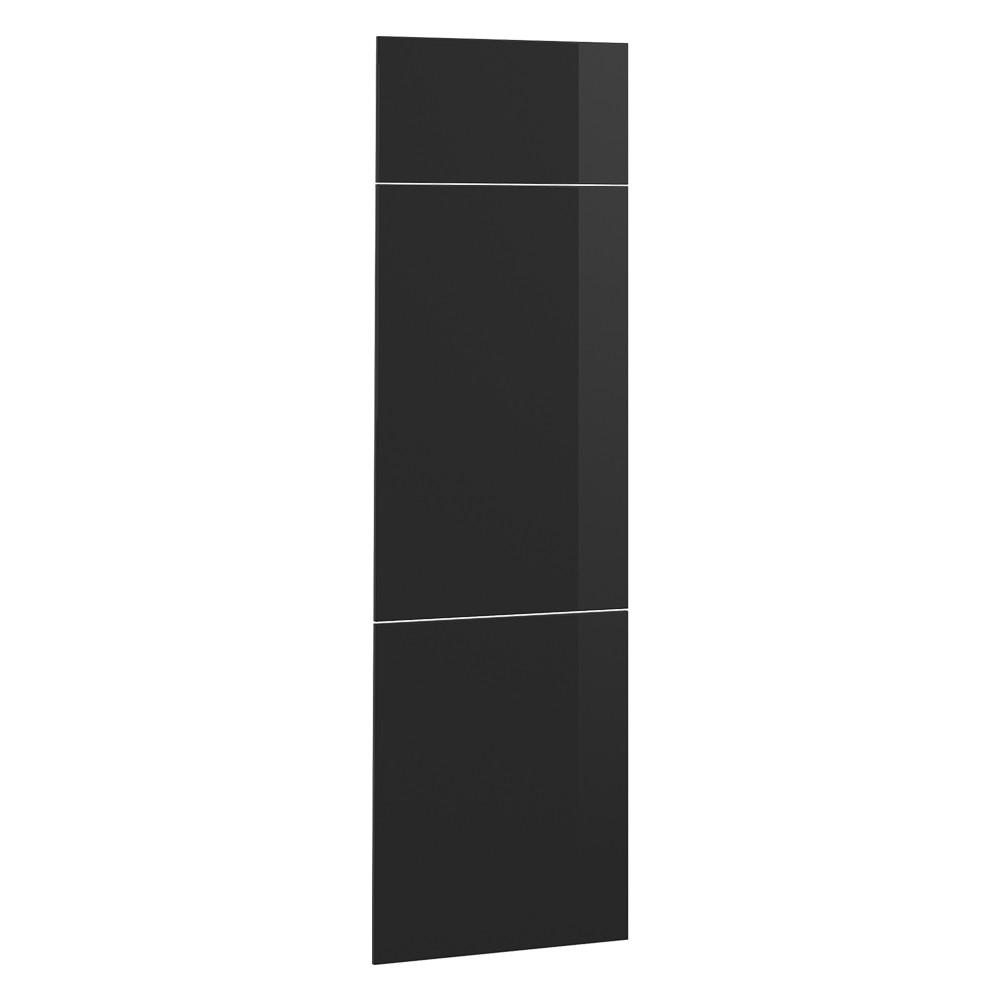 KÖKSFRONT R-Line Svart högblank 59.6x196 cm möbelfront för kylskåpsinbyggnad Svart högglans 196/59.6/1.6 cm