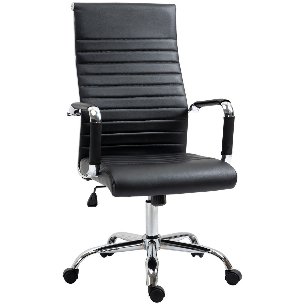 BÜROSTUHL DE-05097 Ergonomisch, Armlehnen, Wippfunktion & höhenverstellbar Schwarz - Schwarz, Metall (62/114/54cm) - ComfortXL