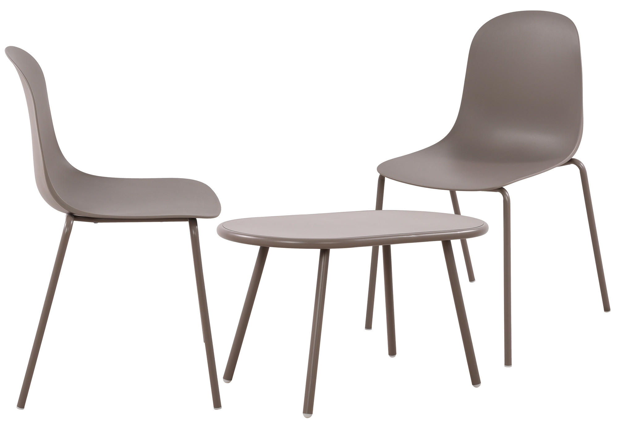 GARTENSITZGRUPPE Kunststoff Taupe (3-teilig) - Taupe, Kunststoff - CLP