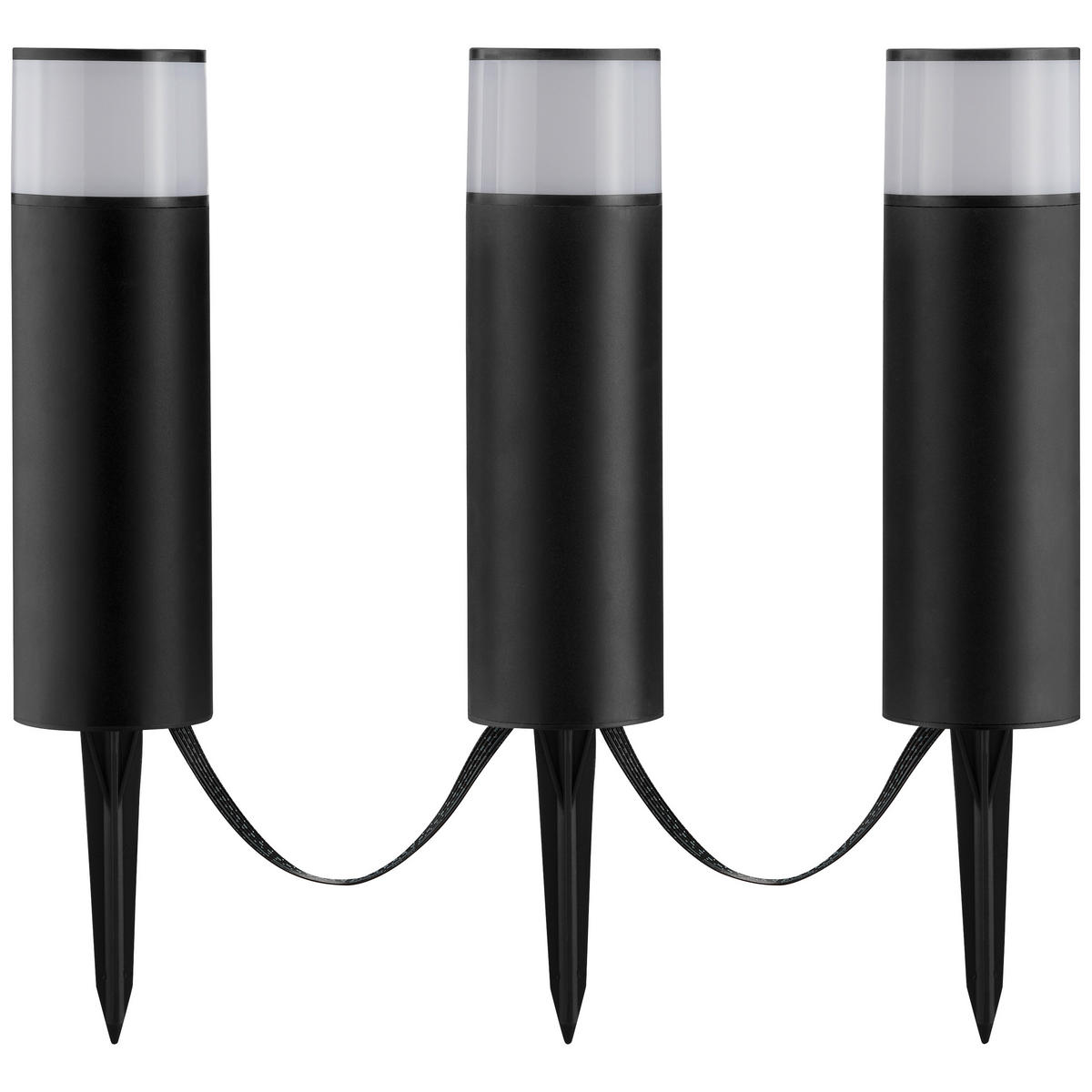 LED AUßENLEUCHTE Dody Schwarz/Weiß 7,6/7,6/38,8 cm - Multicolor, Kunststoff (7.6/7.6/38.8cm) - Brilliant