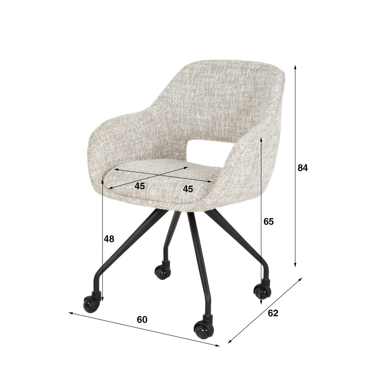 ESSZIMMERSTUHL Spring White 62/60/84 cm 2er-Set - Weiß, Textil (60/84/62cm) - Hoyz Collection