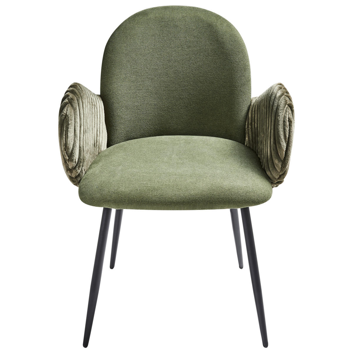 ESSZIMMERSTUHL 2er-Set Grün Amity - Schwarz/Grün, Textil (50/84/56cm) - Beliani