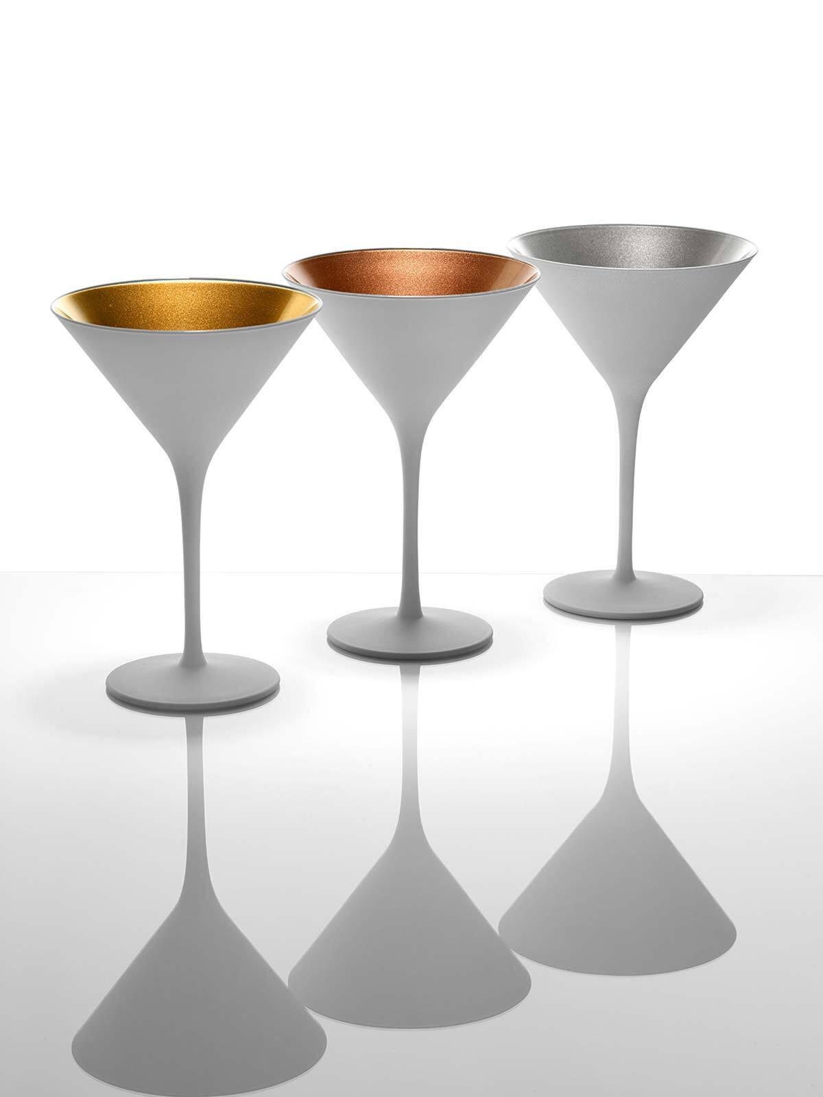 COCKTAILSCHALEN Elements Weiß-Bronze 240 ml 6er Set - Weiß/Bronzefarben, Glas (0.24L) - Stölzle Lausitz