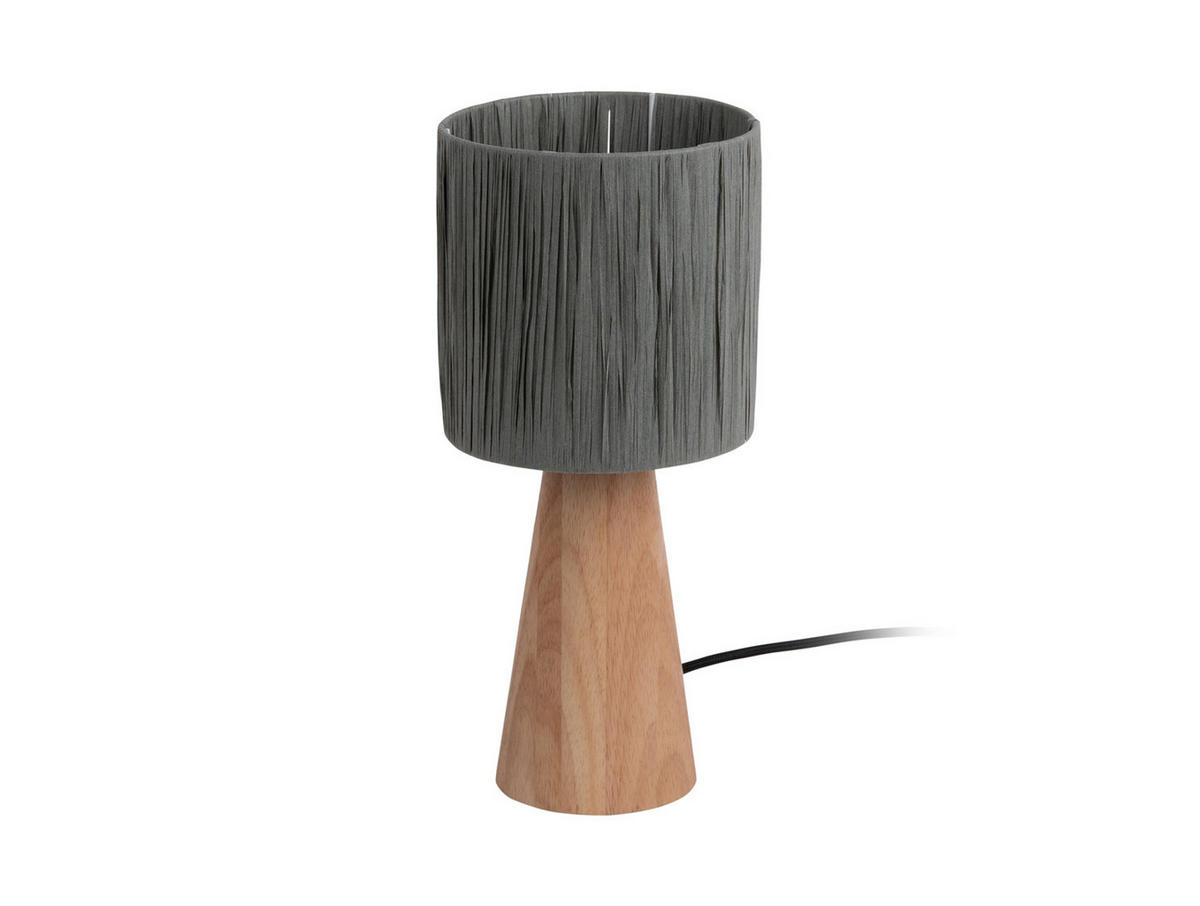 TISCHLAMPE Sheer Cone 15/15/33 cm - Grau, Naturmaterialien (15/15/33cm) - Leitmotiv