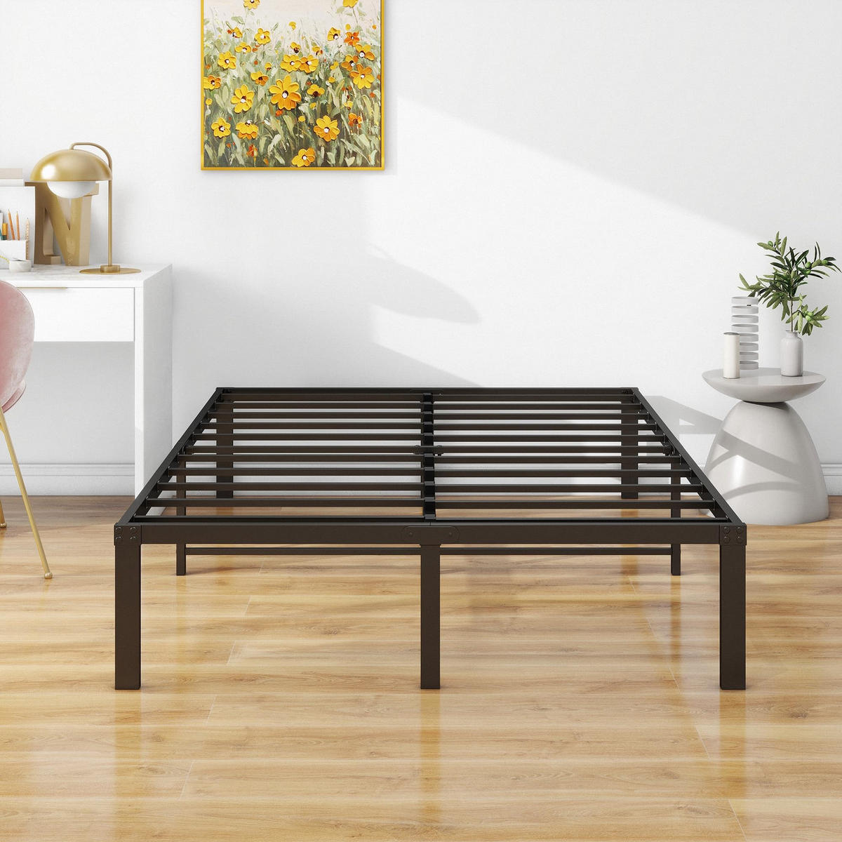 METALLBETT 120/200 cm DE-33035 mit Stauraum und geräuschlos Schwarz - Schwarz, Metall (120/200cm) - ComfortXL