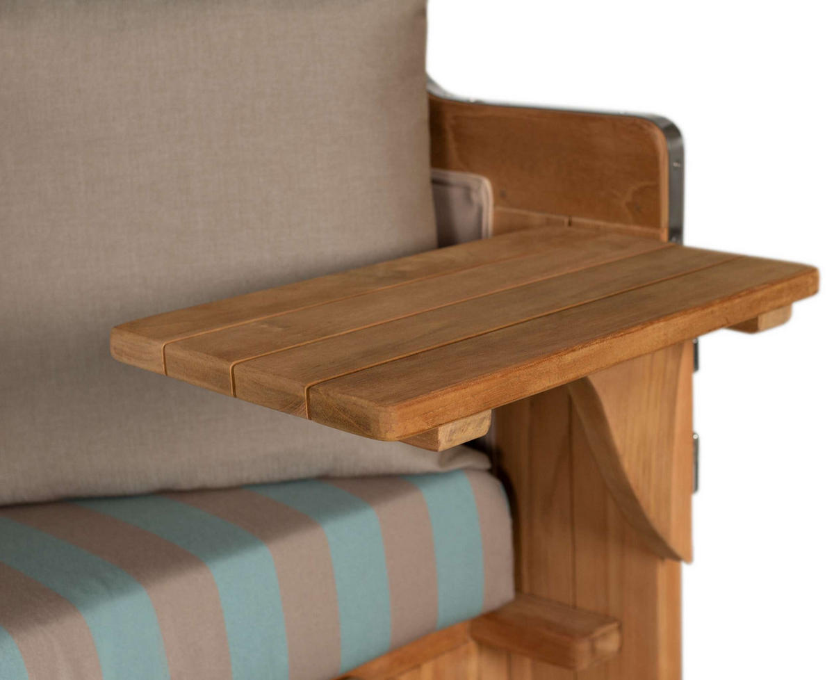 STRANDKORB XXL Düne Grande Teak Banana - Blaugrau/Braun, Metall (142/170/95cm) - Mr. Deko