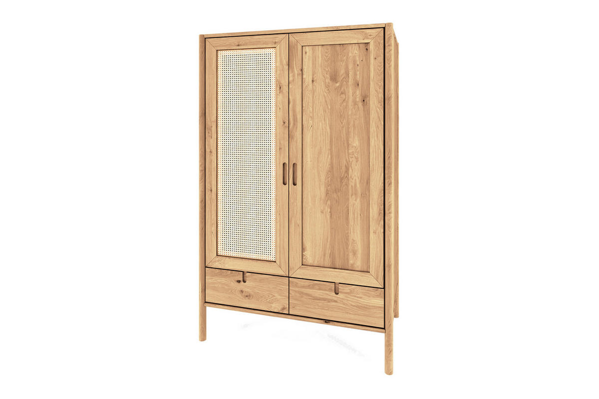 KLEIDERSCHRANK MIT SCHUBLADE INA Wildeiche - Beige, Holz (108/175/60cm) - byoak