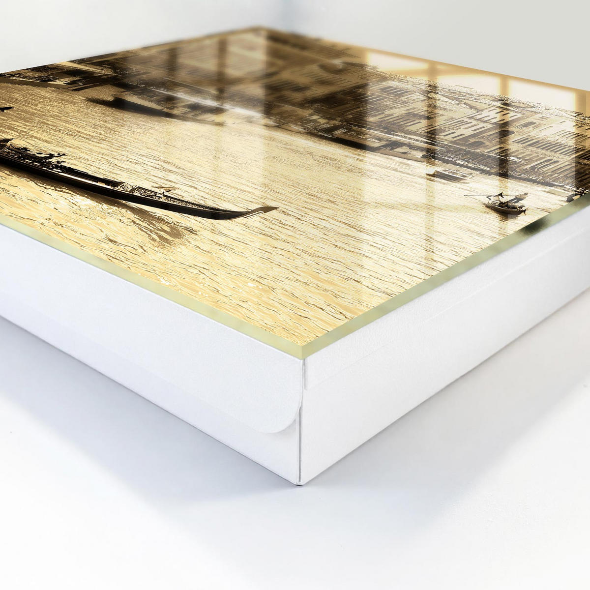 SCHLÜSSELBOX Weiß 30x30 cm – Türöffnung nach rechts - Urbaner Charme - Gelb, Metall (30/30/5cm) - TULUP