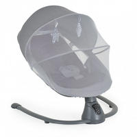 BABYWIPPE Zara dunkelgrau Moskitonetz, Fernbedienung, USB-Anschluss, 5-Punkt-Gurt, 12 Melodien - Grau, Metall - Cangaroo