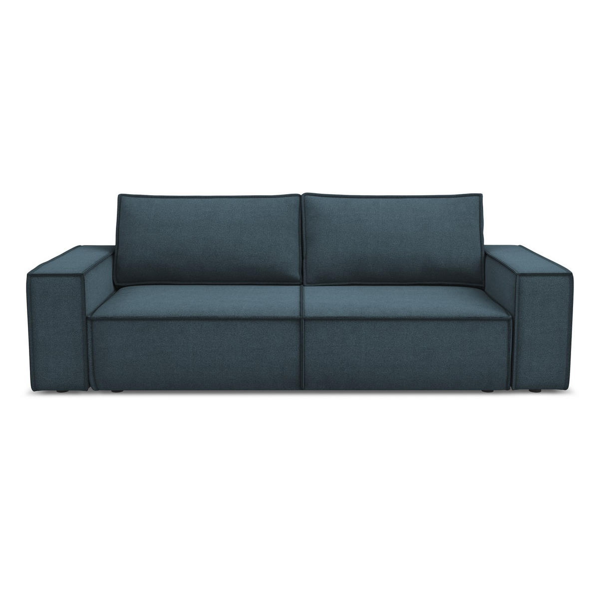3-SITZER SOFA mit Schlaffunktion Strukturstoff Stoff Blau - Blau/Blaugrau, Kunststoff/Textil (255/85/105cm) - LaMiaSofa