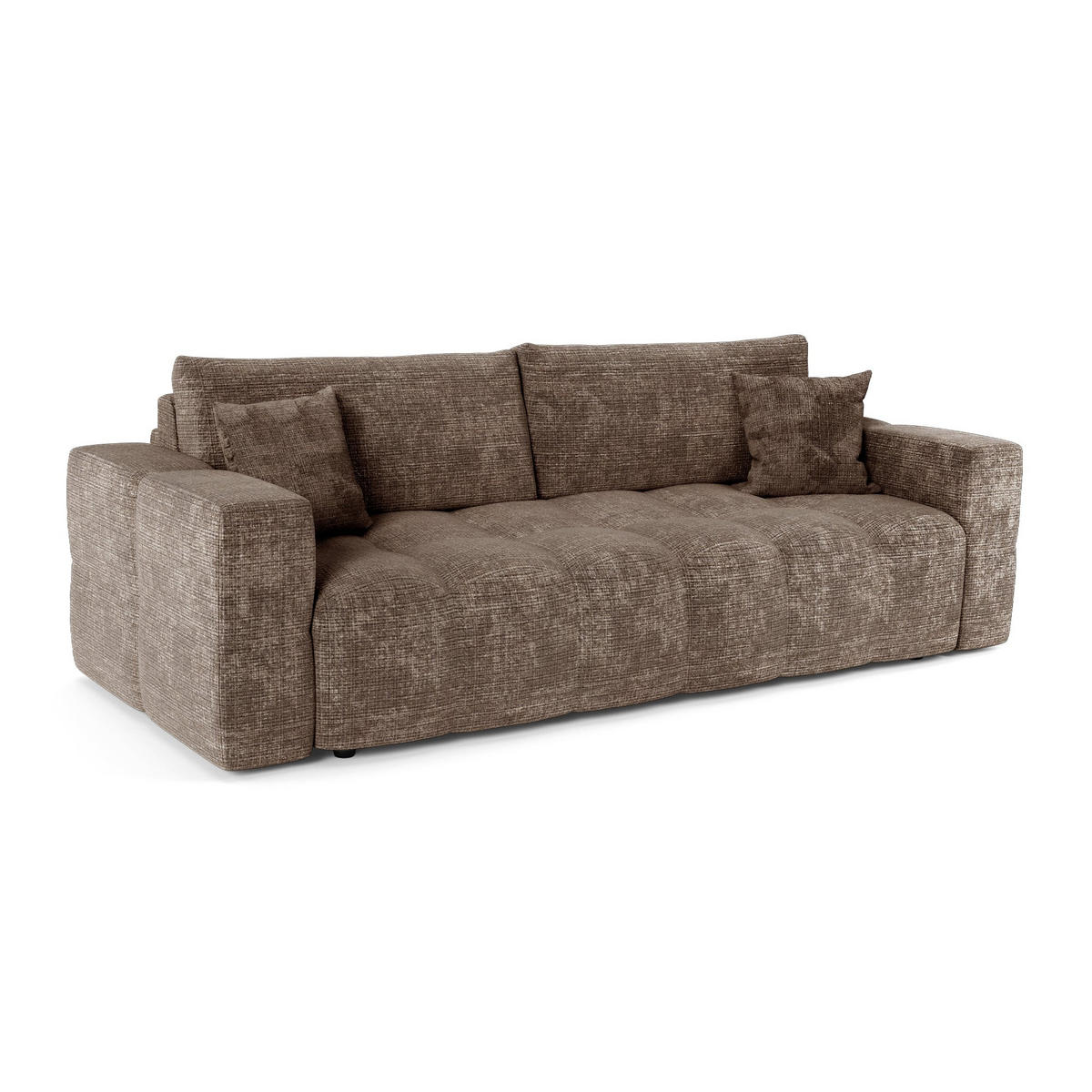 SCHLAFSOFA Express VIBE Geprägter Samt Taupe 206cm - Taupe, Textil (206/80/100cm) - Premium Interiors