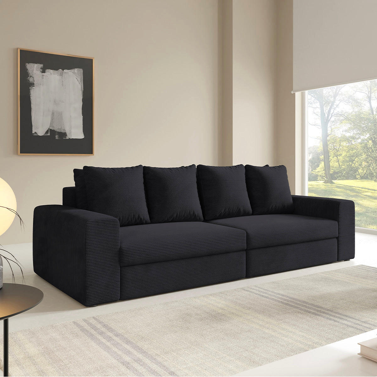 SOFA Paola 3 Sitzplätze Schwarz - Schwarz, Holz (272/86/120cm) - Petits-meubles