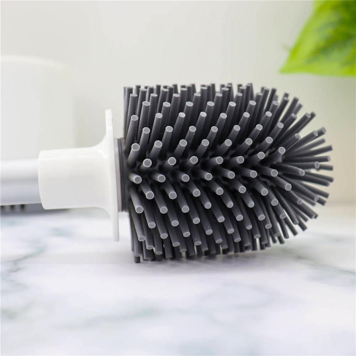 TOILETTENBÜRSTE Silikon - Weiß, Kunststoff (10/47/10cm) - Intirilife