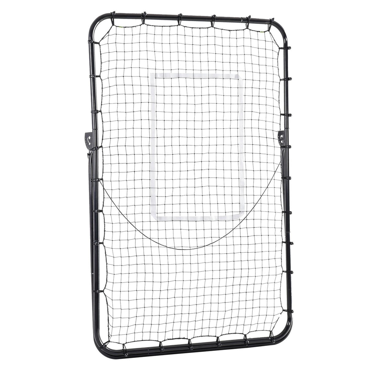 FUSSBALL Rebounder, Klappbarer Fußballtor, Kickback Rückprallwand Schwarz - Schwarz, Metall (73/123cm) - HOMCOM