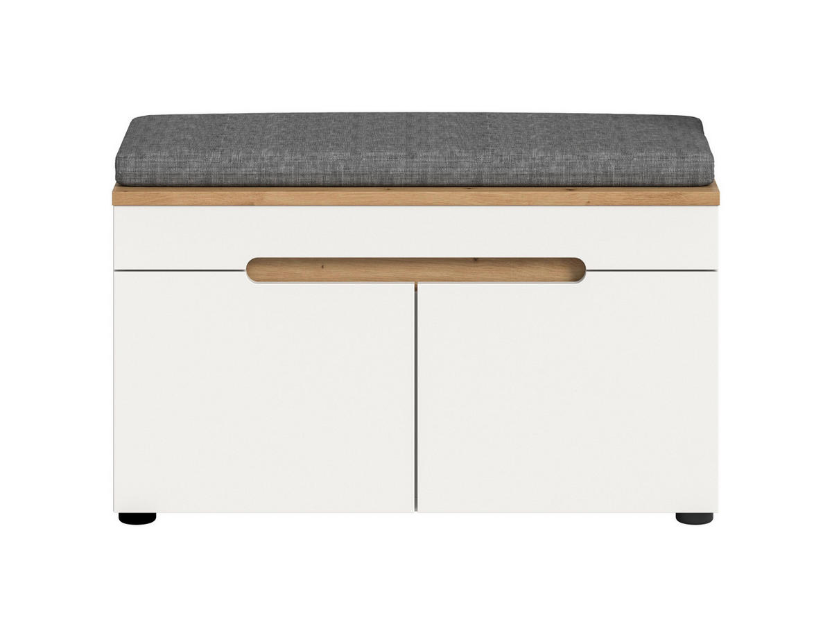 SITZBANK Nova inkl. Sitzkissen (B/H/T: 60x45x37 cm) in Weiß - Weiß, Holzwerkstoff (80/45/37cm) - Homes & Jones