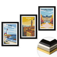 WANDBILDER 3er-Set - 20x30 cm Schwarzer Rahmen - Ansichten von Orten am Meer und von Städten - Schwarz, Kunststoff (20/30cm) - ArtPrintCave