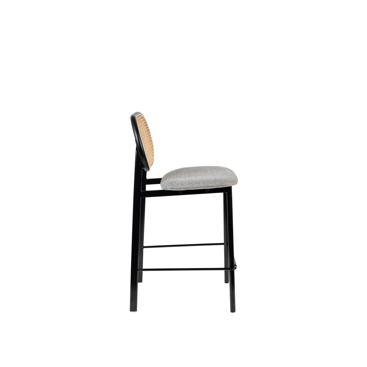 BARHOCKER Spike Rückenlehne 64,5 cm Natur/ Grau - Grau, Textil (42.5/94/53cm) - Zuiver