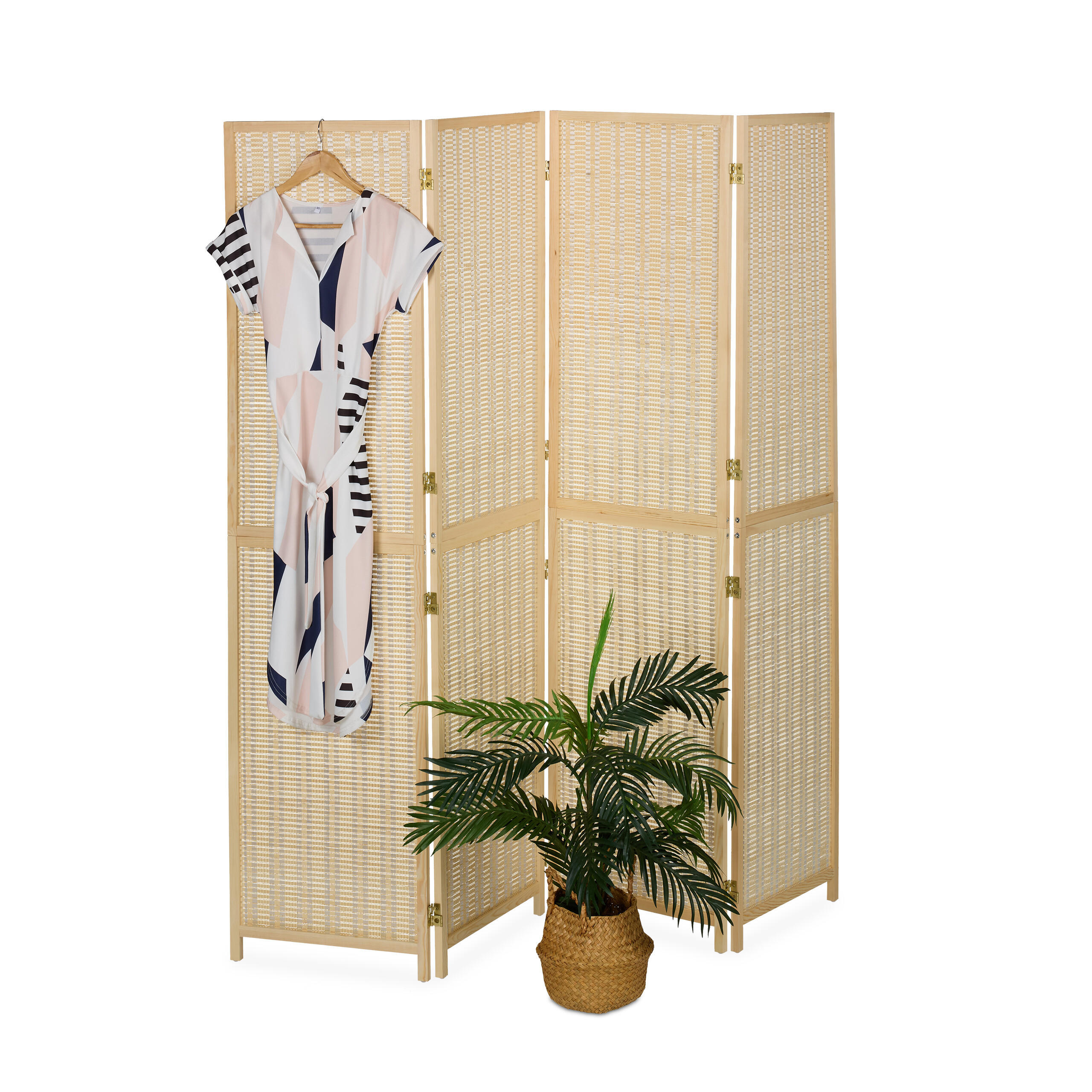 PARAVENT - Hellbraun, Holz (182/180/2cm) - Relaxdays