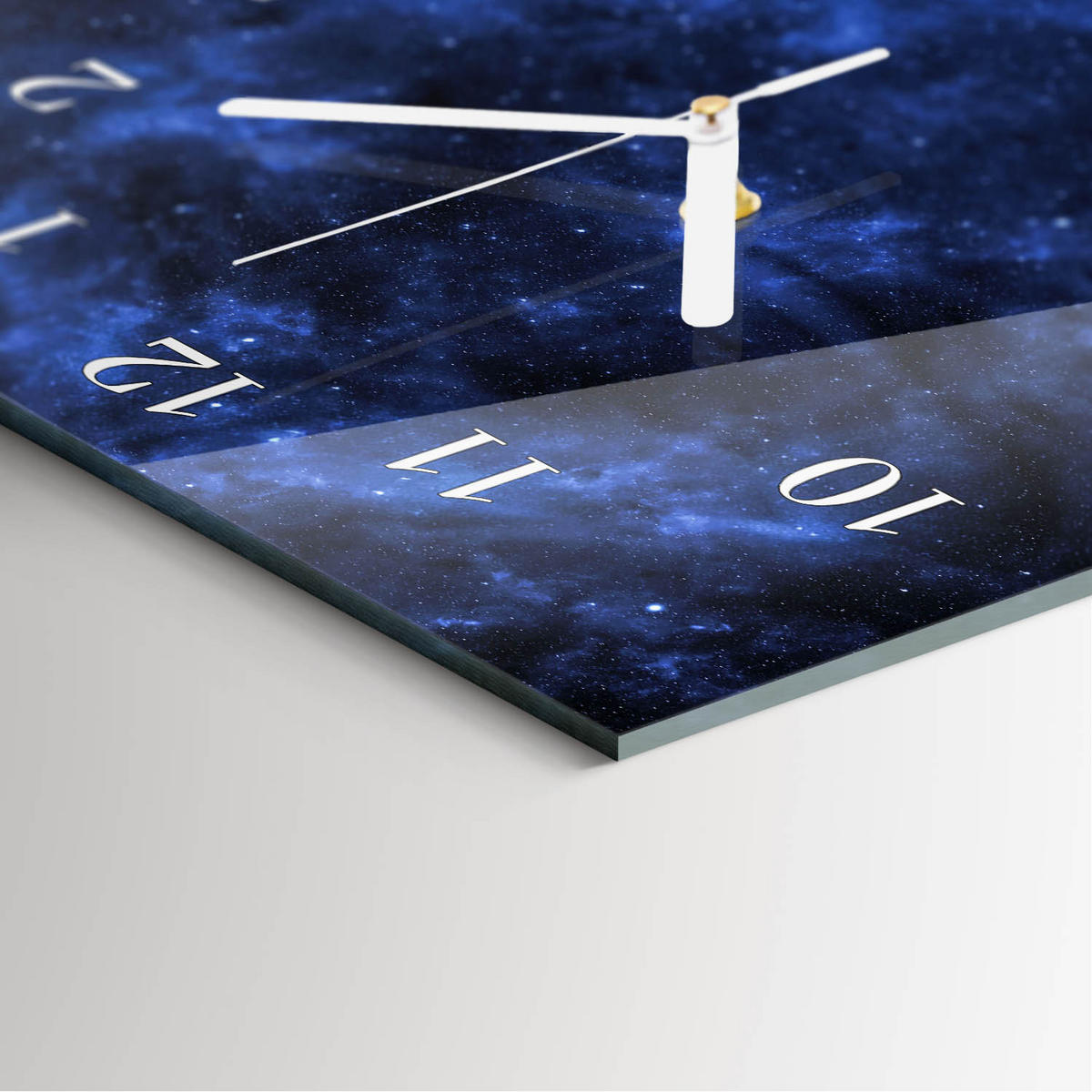 WANDUHR 30x60 cm - Abstraktion - Blau, Glas (30/60/0.4cm) - TULUP